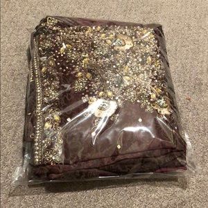 Bollywood style SILK  marron color 3pc outfit